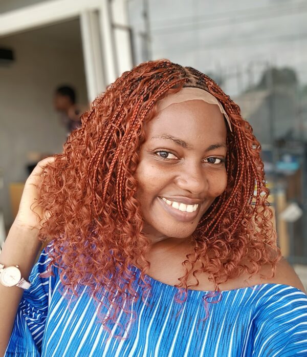 12 inch Ginger auburn Goddess braids wig