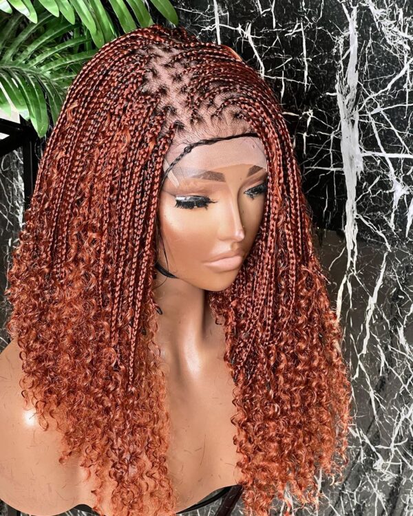 12 inch Ginger auburn Goddess braids wig